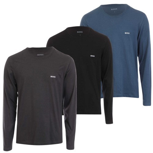 Front - Boss Mens Classic Logo T-Shirt (Pack of 3)