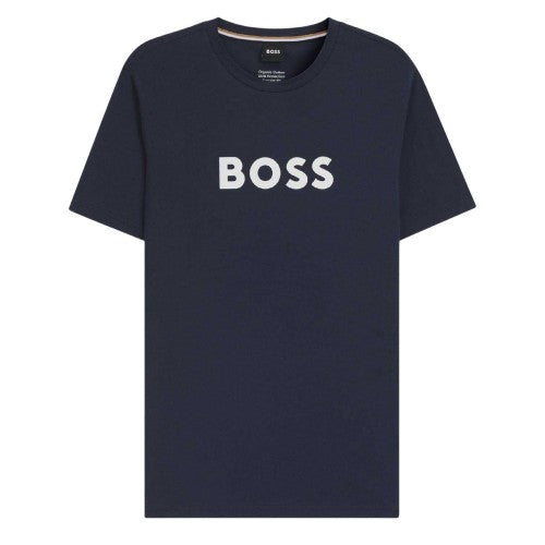 Grey - Front - Boss Mens Logo Beach T-Shirt
