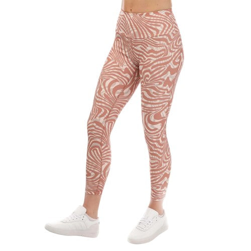 Front - Adidas Womens/Ladies Essentials Zebra Print Yoga 7/8 Leggings