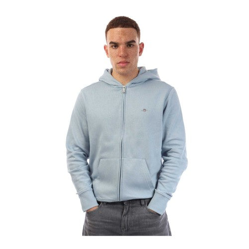 Front - Gant Mens Shield Full Zip Hoodie
