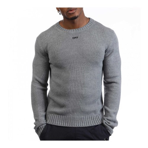 Front - Off White Mens Wool Blend Crew Neck Sweatshirt