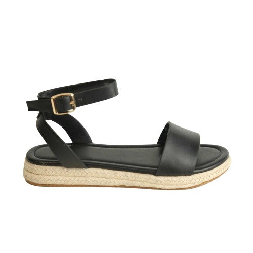 Front - Where´s That From Womens/Ladies Raffia Ankle Strap Flatform Sandals