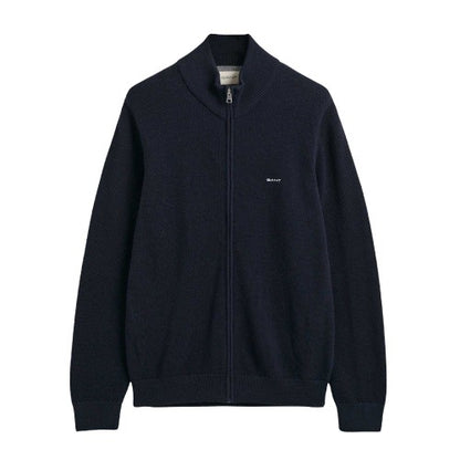 Front - Gant Mens Cotton Pique Zip-Off Cardigan