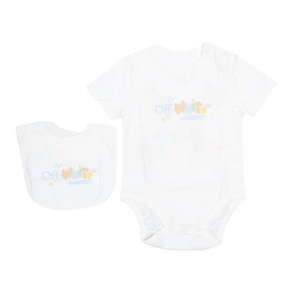 Front - Off White Baby Funny Babygrow (Pack of 2)
