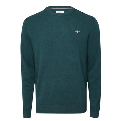Front - Gant Mens Lambswool Blend Crew Neck Sweatshirt