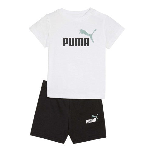 Front - Puma Childrens/Kids Minicats Essential T-Shirt & Shorts Set