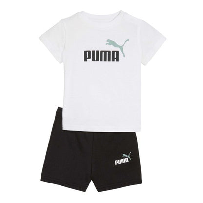Front - Puma Childrens/Kids Minicats Essential T-Shirt & Shorts Set
