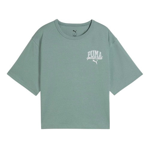 Front - Puma Womens/Ladies Class Cropped Relaxed Fit T-Shirt