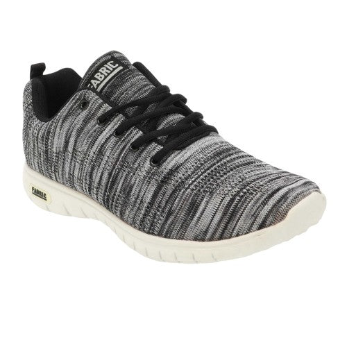 Front - Fabric Mens Flyer Woven Stripes Trainers