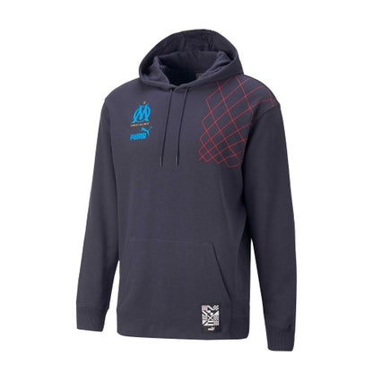 Front - Puma Mens Ftblculture Olympique De Marseille FC Hoodie