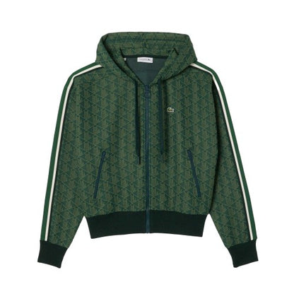 Front - Lacoste Womens/Ladies Monogram Jacquard Hoodie