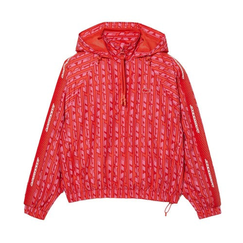 Front - Lacoste Womens/Ladies Hooded Oversized Track Jacket