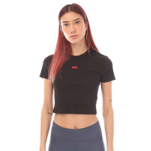 Front - Hugo Womens/Ladies Delusia_1 Cropped T-Shirt