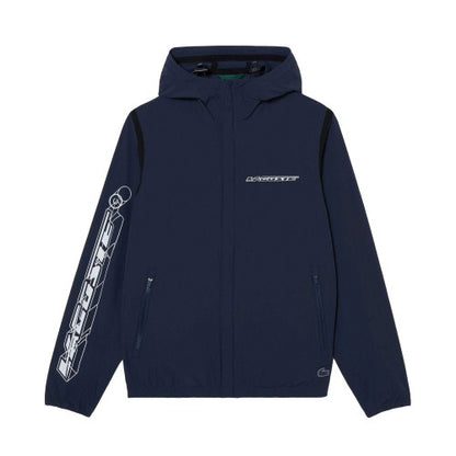 Front - Lacoste Mens Short Recycled Polyamide Track Jacket