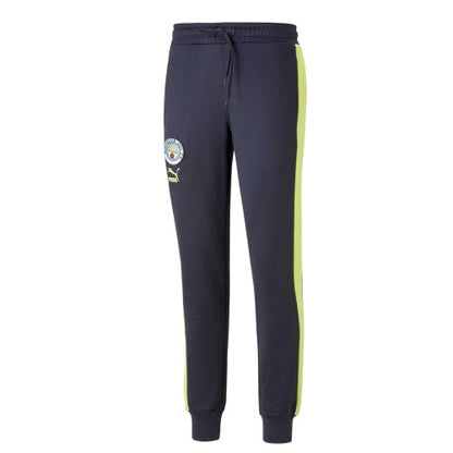 Front - Puma Mens Ftblheritage  T7 Manchester City FC Jogging Bottoms