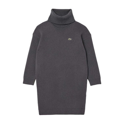 Front - Lacoste Childrens/Kids Interlock Knitted Dress
