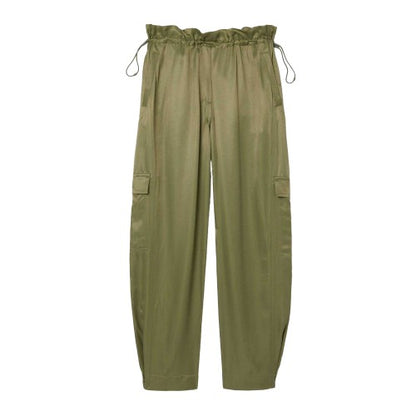 Front - Lacoste Womens/Ladies Satin Oversized Cargo Trousers