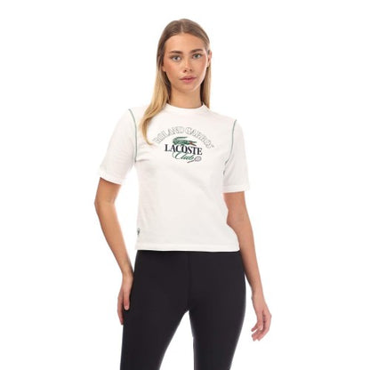 Front - Lacoste Womens/Ladies Roland-Garros Edition Cotton Relaxed Fit T-Shirt