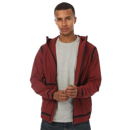 Front - Lacoste Mens Lettering Light Hooded Jacket
