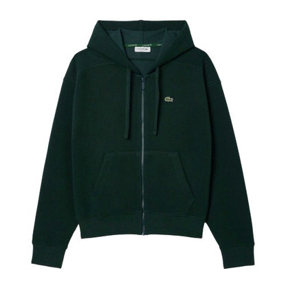 Front - Lacoste Womens/Ladies Piqué Full Zip Hoodie