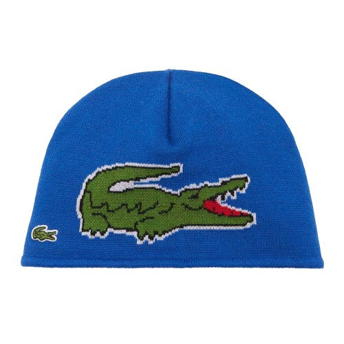 Front - Lacoste Girls Embroidered Logo Beanie