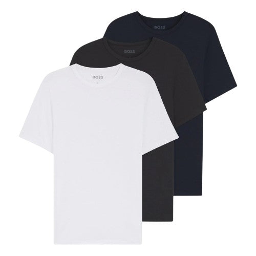 Front - Hugo Boss Mens Bamboo Slim T-Shirt (Pack of 3)