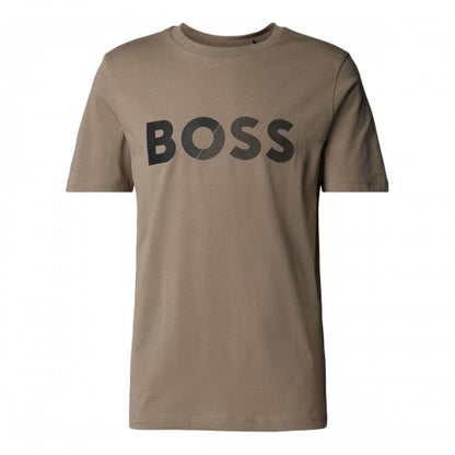 Front - Boss Mens Large Logo Cotton T-Shirt