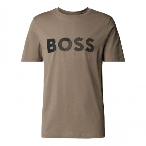 Front - Boss Mens Large Logo Cotton T-Shirt