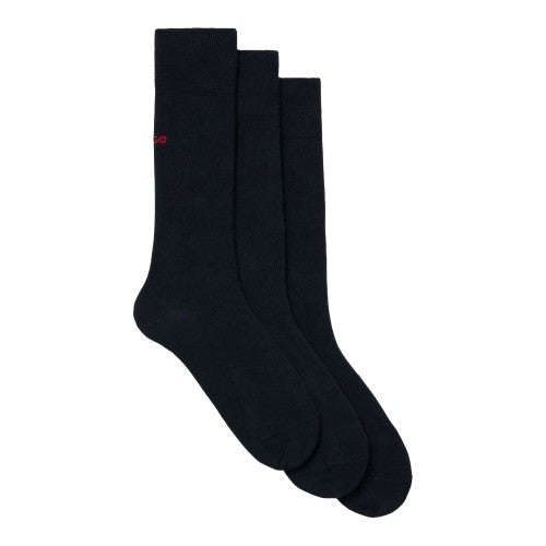 Front - Hugo Mens Logo Socks (Pack of 3)