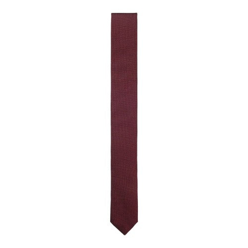 Front - Boss Micro Grid Jacquard Tie
