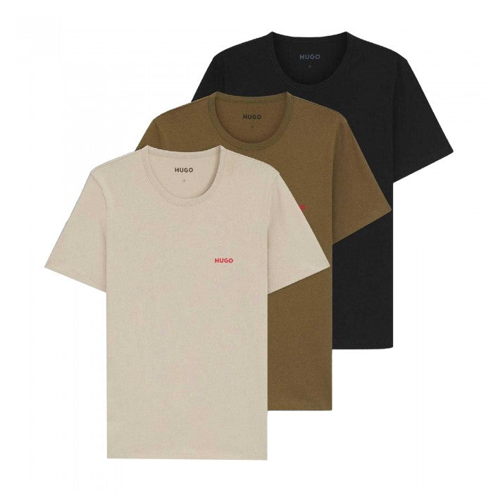 Front - Hugo Boss Mens Logo T-Shirt (Pack of 3)