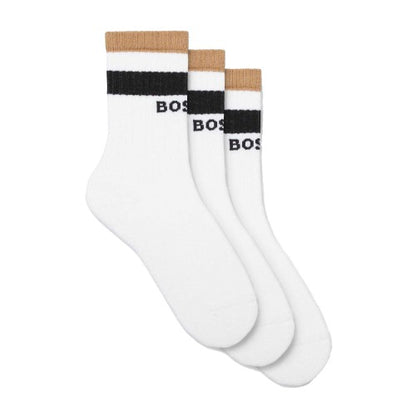 Front - Boss Mens Rib Iconic Socks (Pack of 3)