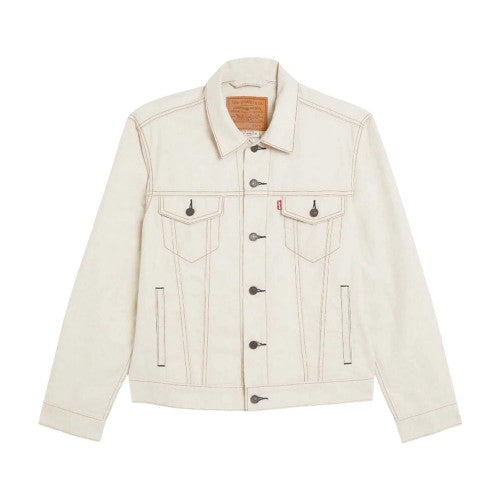 Front - Levis Mens The Linen+ Denim Trucker Jacket