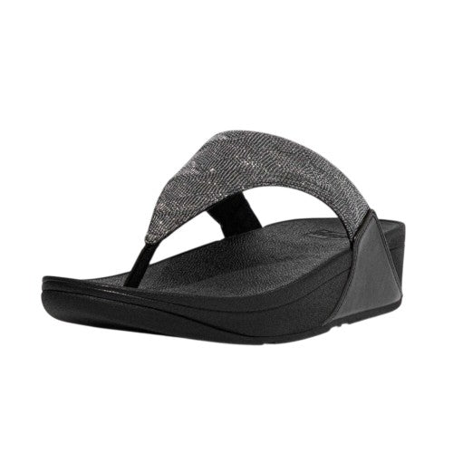 Front - Fit Flop Womens/Ladies Lulu Glitz Faux Leather Sandals