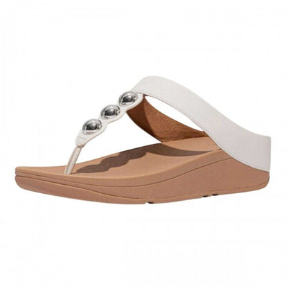 Front - Fit Flop Womens/Ladies Fino Mirror Dome Leather Sandals