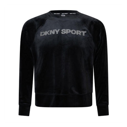 Front - DKNY Womens/Ladies Rhinestone Logo Sweatshirt
