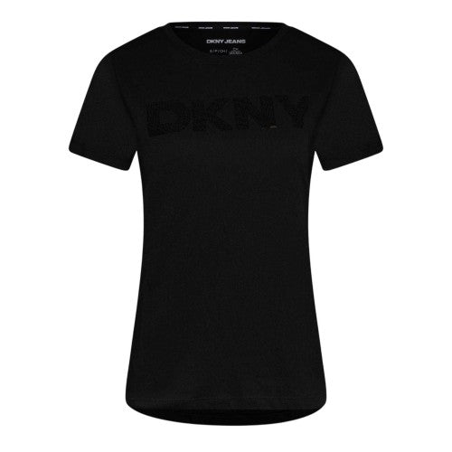 Front - DKNY Womens/Ladies Sequins Crew Neck T-Shirt