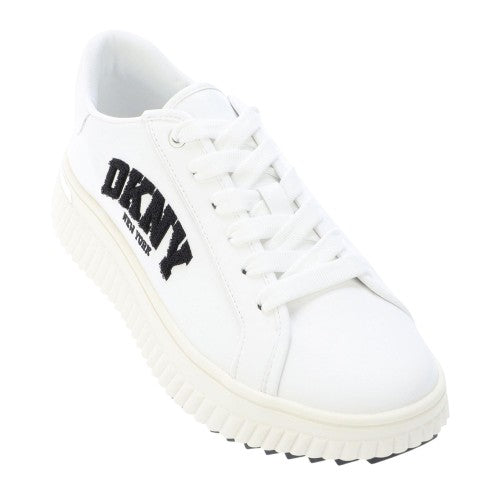 Front - DKNY Womens/Ladies Leon Varsity Leather Lace Up Trainers