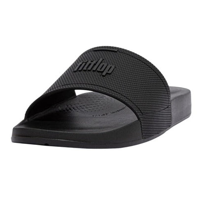 Front - Fit Flop Mens iQushion Pool Sliders