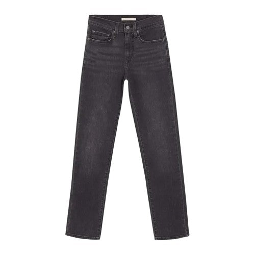 Front - Levis Womens/Ladies 724 Out Of Mind Leather Patch Straight Leg High Rise Jeans