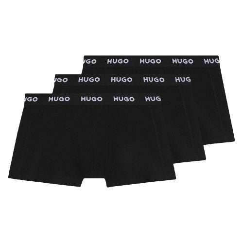 Front - Hugo Mens Logo Boxer Shorts (Pack of 3)