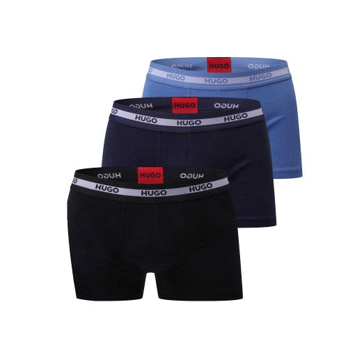 Front - Hugo Mens Striped Boxer Shorts (Pack of 3)