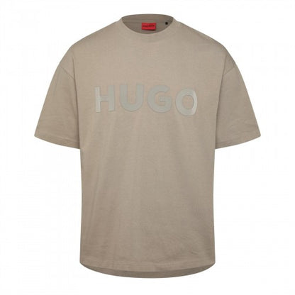 Front - Hugo Mens Dinkee Logo Oversized T-Shirt