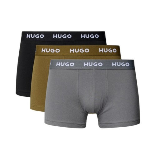 Front - Hugo Mens Stretch Boxer Shorts (Pack of 3)