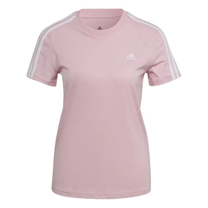 Front - Adidas Womens/Ladies Essentials 3 Stripes Slim T-Shirt