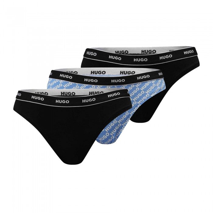 Front - Hugo Womens/Ladies Logo Thong (Pack of 3)