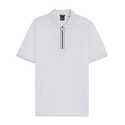 Front - Boss Mens H-Paras 65 Cotton Zipped Polo Shirt