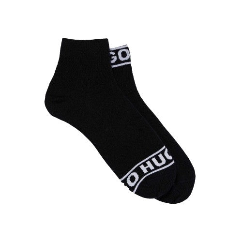 Front - Hugo Unisex Adult Logo Cuffed Socks (Pack of 2)