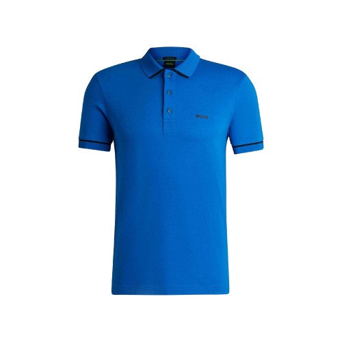 Front - Boss Mens Paule Interlock Slim Polo Shirt
