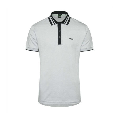 Front - Hugo Mens Paule Striped Taped Polo Shirt